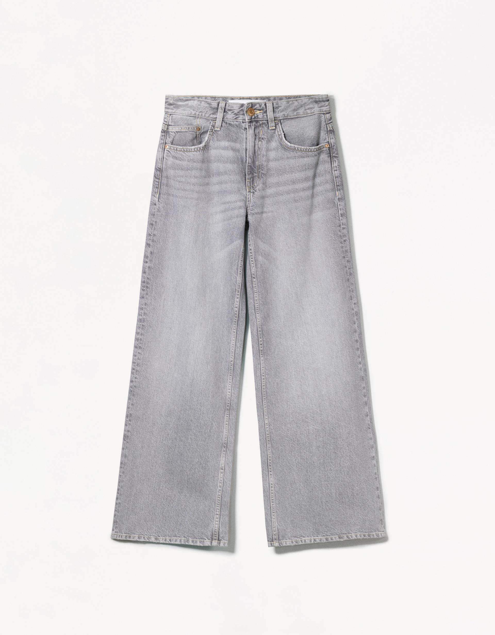 Zara Light Grey Wide-Leg Jeans. (Minor Fault) - lessthan1thousand