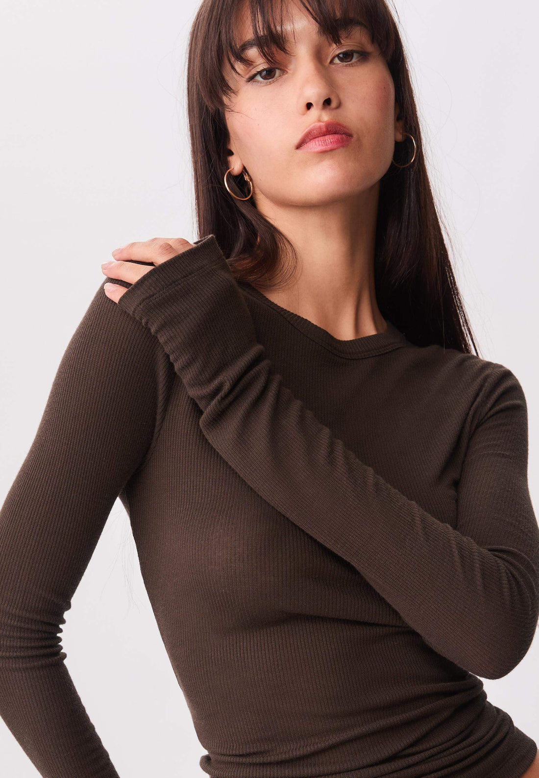 LT1K Brown Essential Full-Sleeves Slim T-Shirt.(Perfect For All Season)
