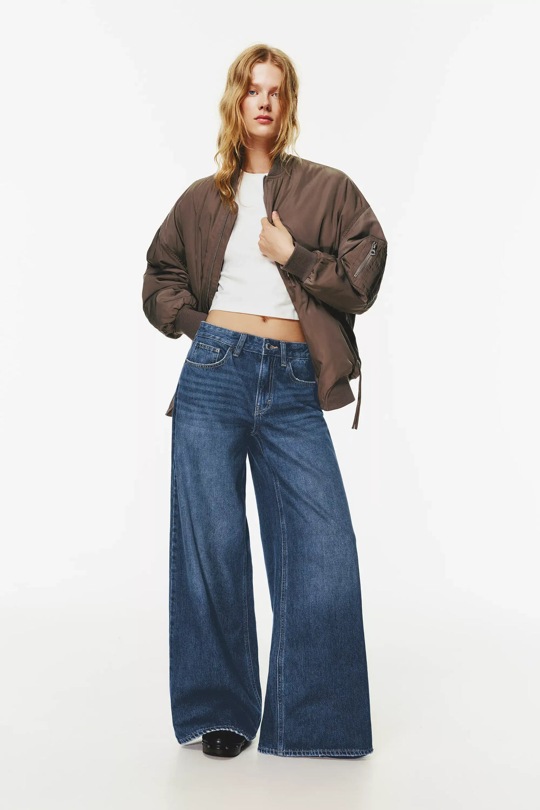 LT1K Dark Blue Wide Leg Jeans. (Without Blasting and Whisker).
