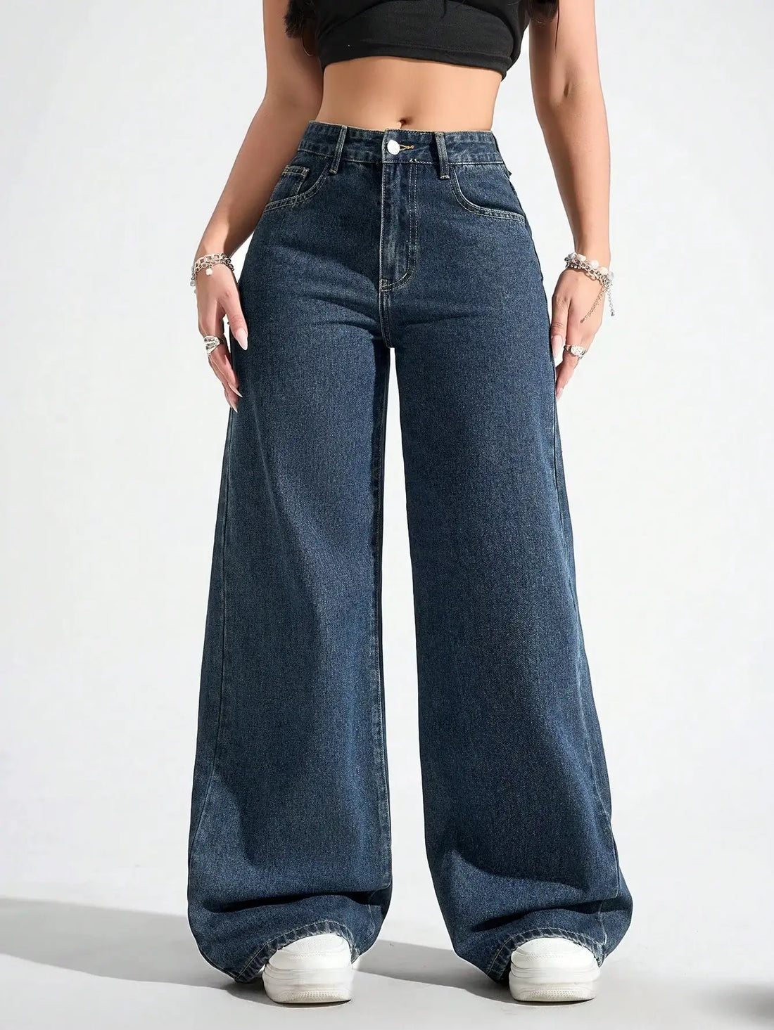 LT1K Dark-Blue Wide Leg Jeans.