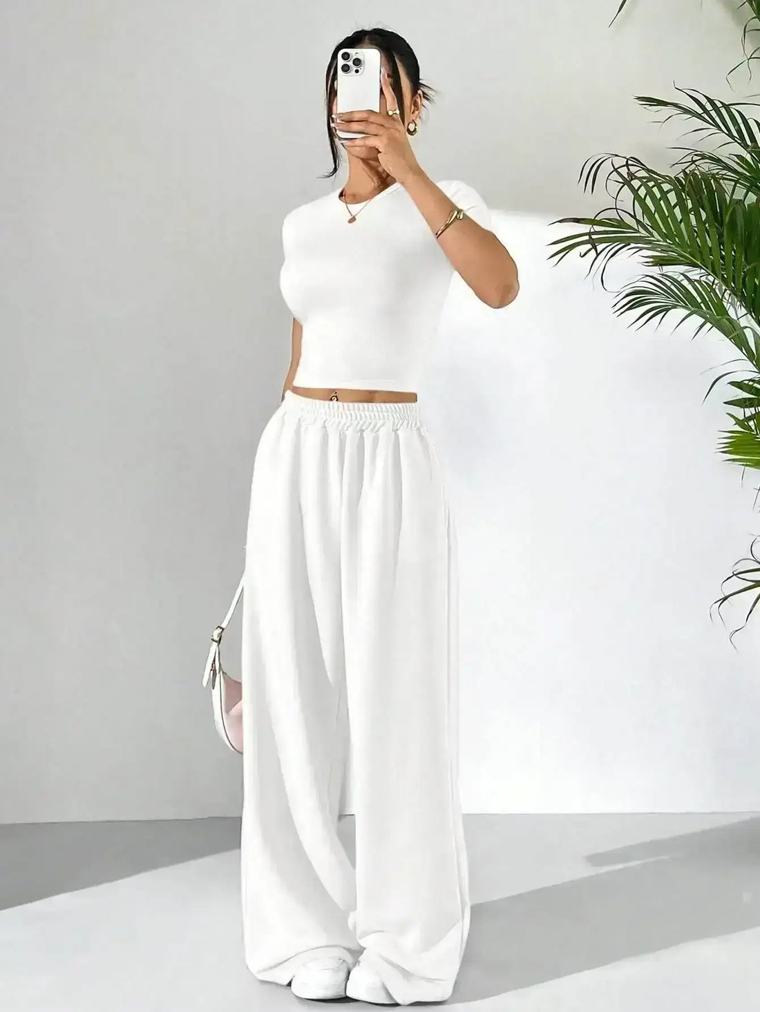 LT1K White Fix Belt Wide-Leg Trouser (Made For Summer). - lessthan1thousand