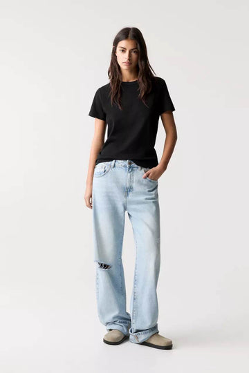 LT1K Regular Pure Black Essential T-Shirt.