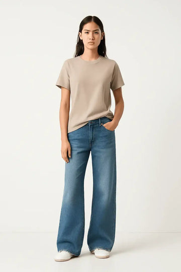 LT1K Regular Light Taupe Essential T-Shirt. - lessthan1thousand