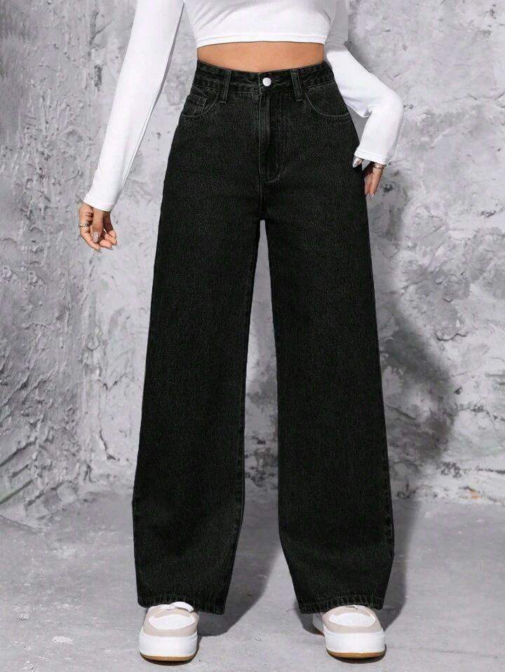 Bershka Black High-Waist Loose Jeans. - lessthan1thousand