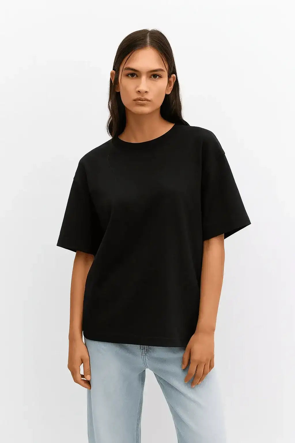 LT1K Loose Pure Black Essential T-Shirt - lessthan1thousand