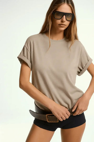 LT1K Loose Light Taupe Essential T-Shirt. - lessthan1thousand