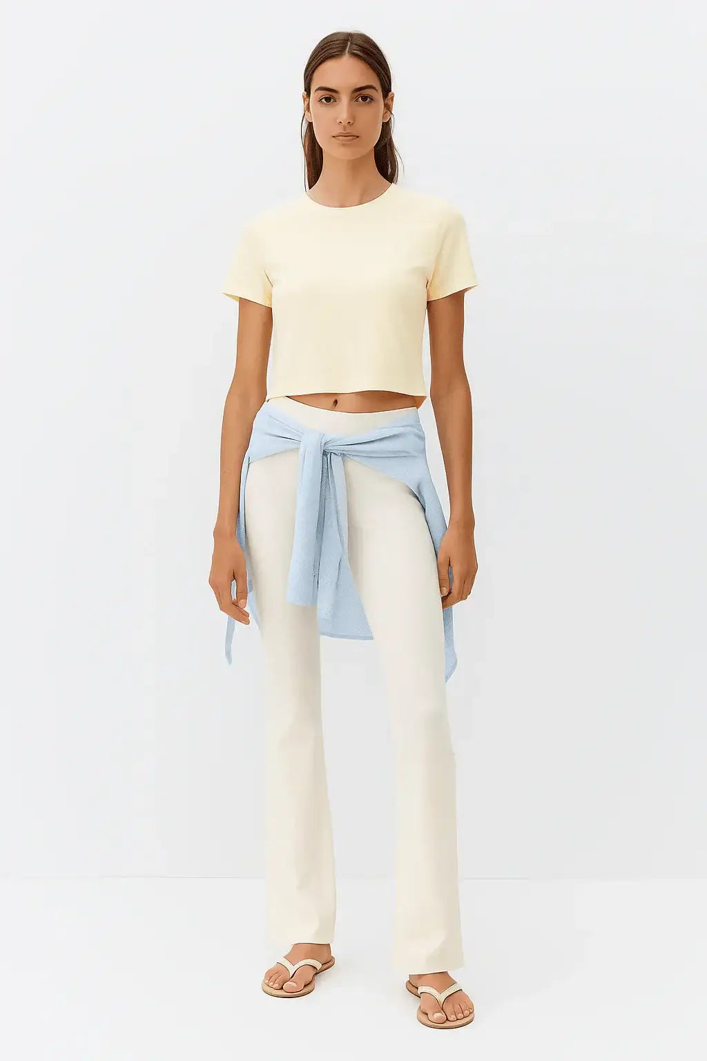 LT1K Crop Loose Sand Essential T-Shirt - lessthan1thousand