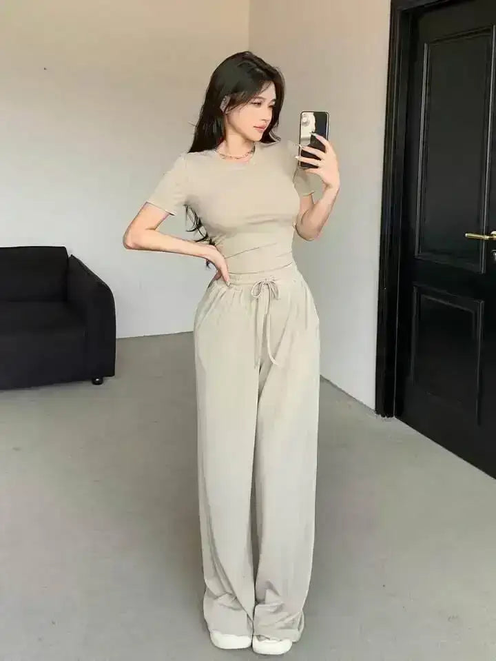 LT1K Sand Wide-Leg Trouser (Made For Summer). - lessthan1thousand