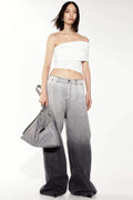 LT1K Black Two-Tone Wide-Leg Jeans. (Minor Fault) - lessthan1thousand