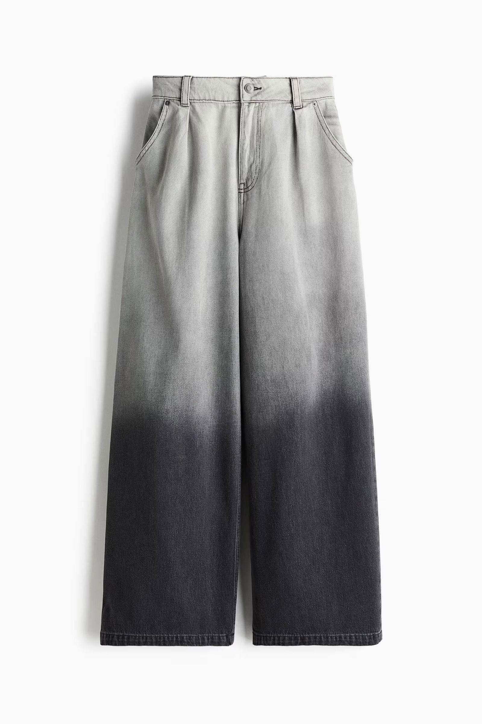 LT1K Black Two-Tone Wide-Leg Jeans. (Minor Fault) - lessthan1thousand