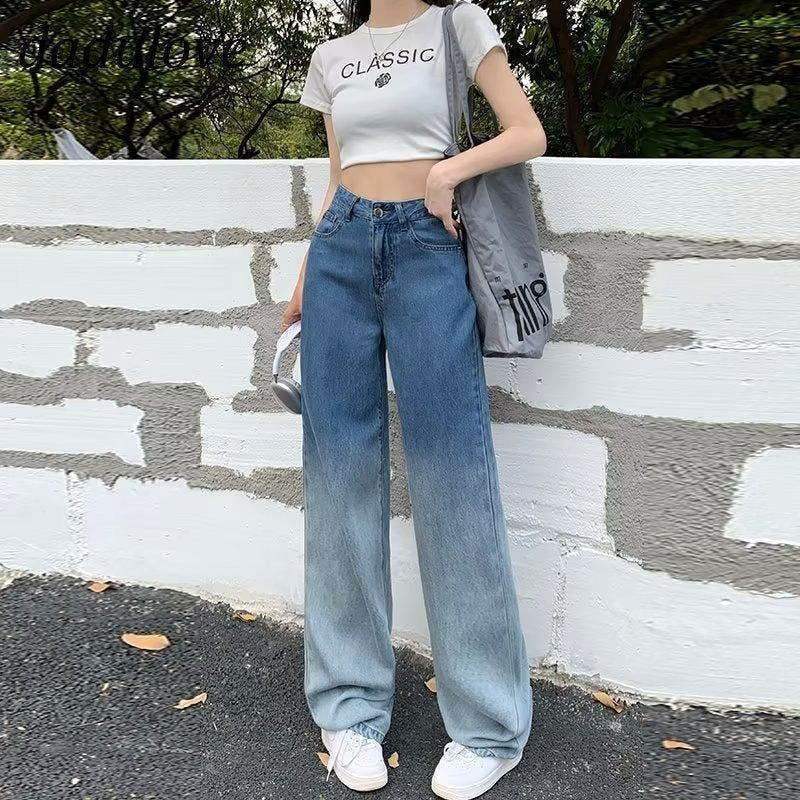 LT1K Blue Two-Tone Wide-Leg Jeans. (Minor fault) - lessthan1thousand