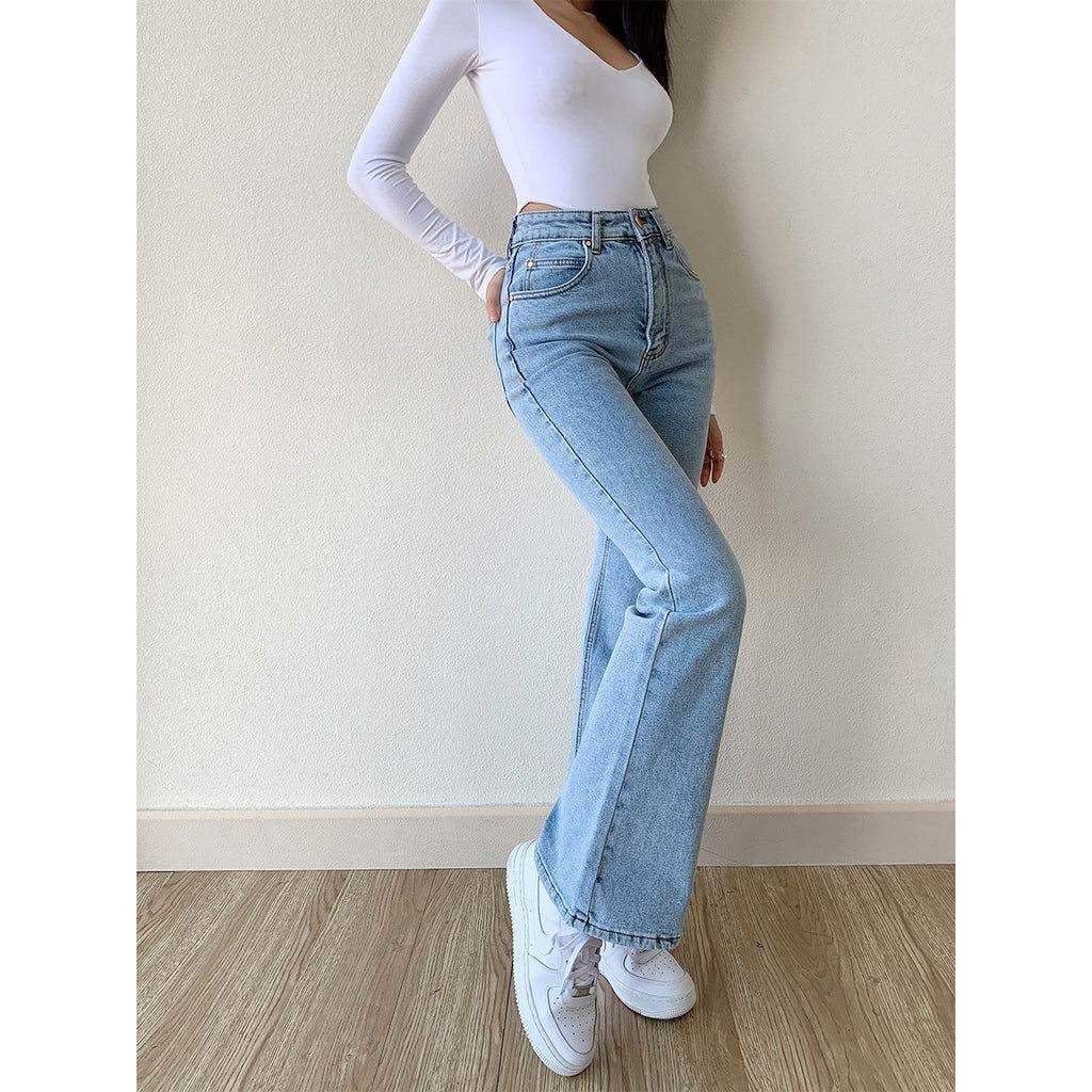 Light Blue High-Waisted Flare Jeans (Minor Fault) - lessthan1thousand