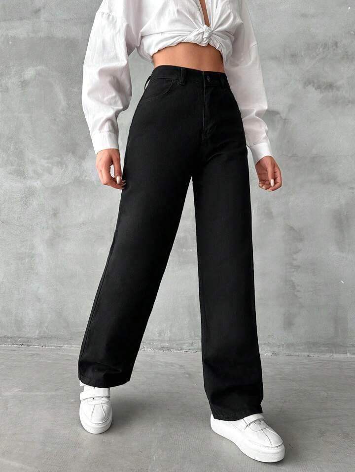 Bershka Black High-Waist Loose Jeans. - lessthan1thousand