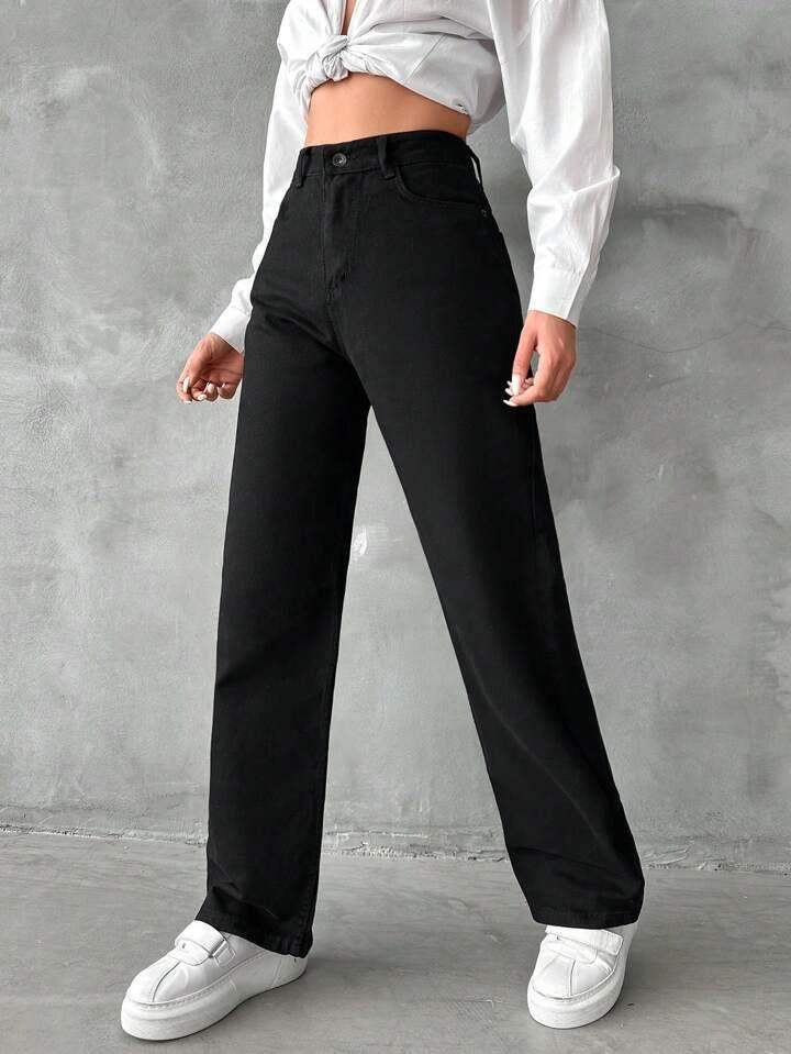 Bershka Black High-Waist Loose Jeans. - lessthan1thousand