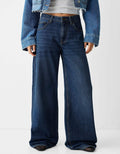 Zara Dark Blue Wide Leg Jeans. (Without Blasting and Whisker). - lessthan1thousand