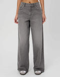 Zara Dark Grey Wide-Leg Jeans (Dark In color).Minor Fault - lessthan1thousand
