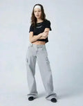 MNG Light Grey Wide Leg Cargo Jeans. - lessthan1thousand