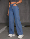 Medium-Blue High-Waisted Loose Jeans - lessthan1thousand