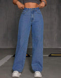 Medium-Blue High-Waisted Loose Jeans - lessthan1thousand