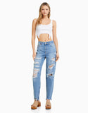 Ripped Mom Jeans (Not see through) lessthan1thousand