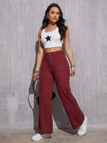 Red Loose Jeans (100% Organic Denim/Hard Feel) - lessthan1thousand