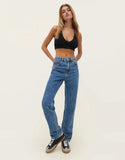 Dark Blue Slim Straight Long Length Jeans