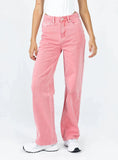 Vintage Pink Straight Jeans (SOFT RIPPED)