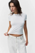 LT1K Slim White Essential T-Shirt. - lessthan1thousand