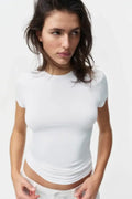 LT1K Slim White Essential T-Shirt. - lessthan1thousand