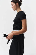 LT1K Slim Pure Black Essential T-Shirt. - lessthan1thousand