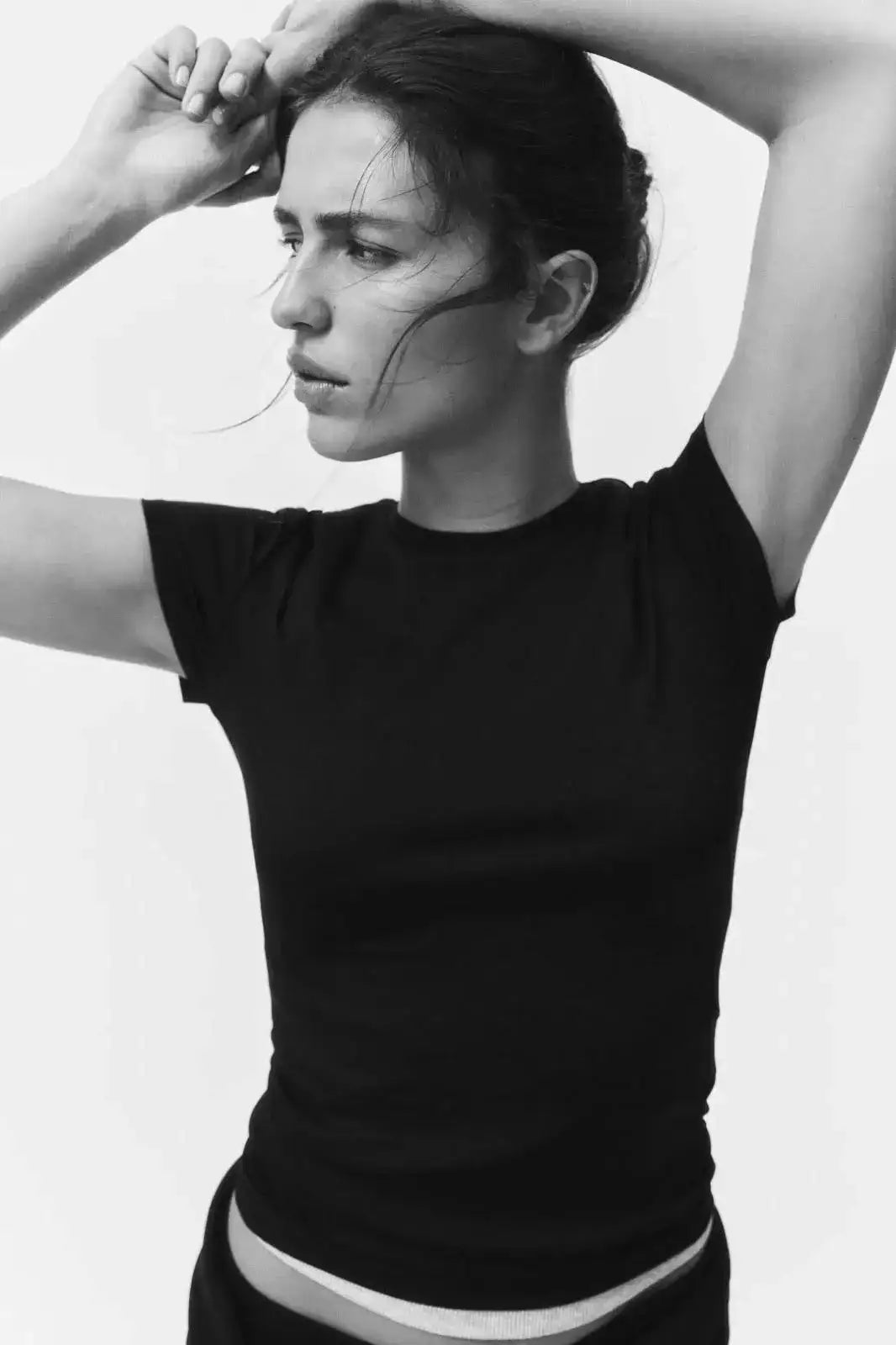 LT1K Slim Pure Black Essential T-Shirt. - lessthan1thousand