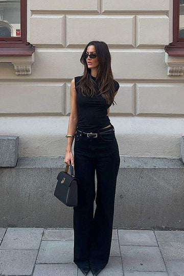 ZARA Faded Black High-Waist Wide-Leg Jeans. - lessthan1thousand