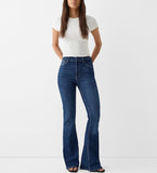 MNG Dark Blue High-Waisted Flare Jeans