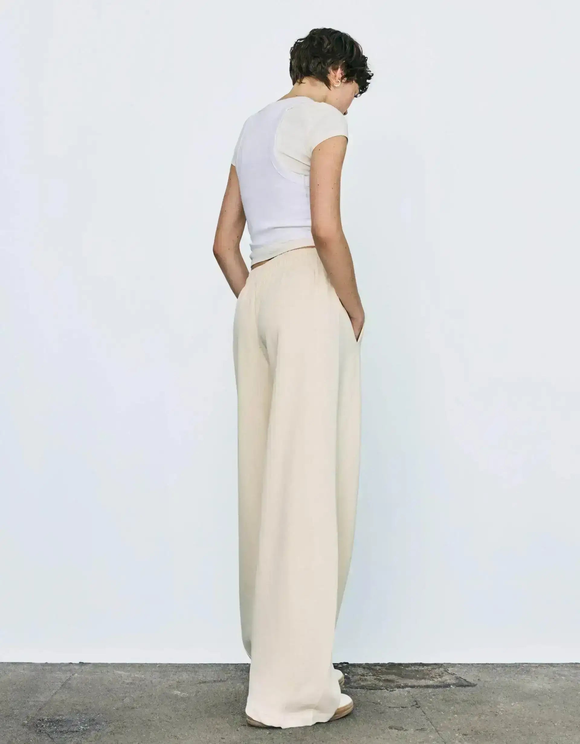 LT1K Sand Color Barrel Loose Trouser (Made For Summer) - lessthan1thousand