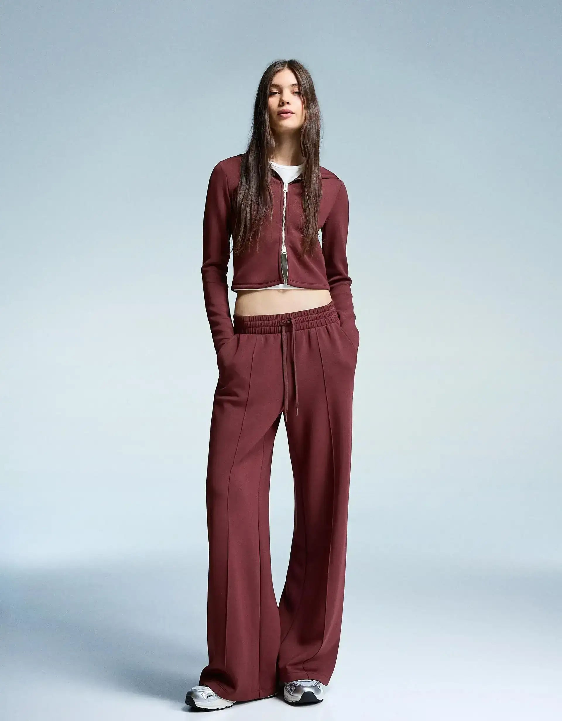 LT1K Zip-Up Slim Maroon hoodie.
