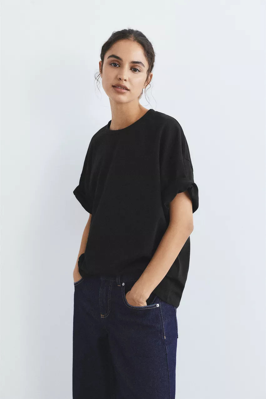 LT1K Oversize Pure Black Essential T-Shirt