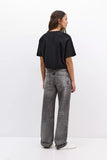LT1K Crop Loose Pure Black Essential T-Shirt