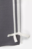 Grey Side Stripe Wide-Leg Trouser With Cute Little Bow.