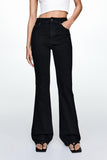 MANGO Pure Black High-Waisted Flare Jeans.