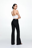 MANGO Pure Black High-Waisted Flare Jeans.