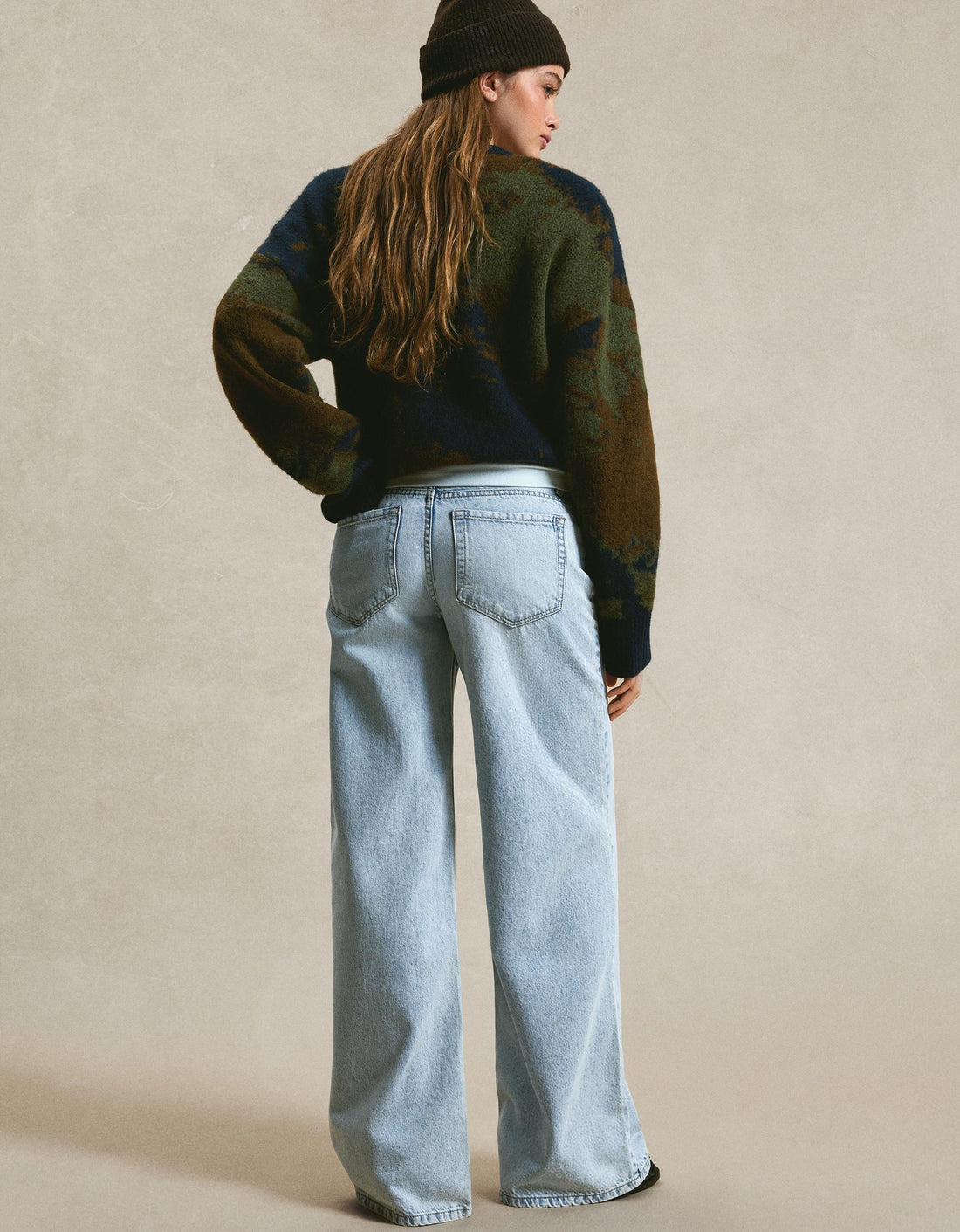 ZARA Light Blue Wide-Leg Jeans.
