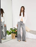 Zara Light Grey Wide-Leg Jeans. (Minor Fault) - lessthan1thousand