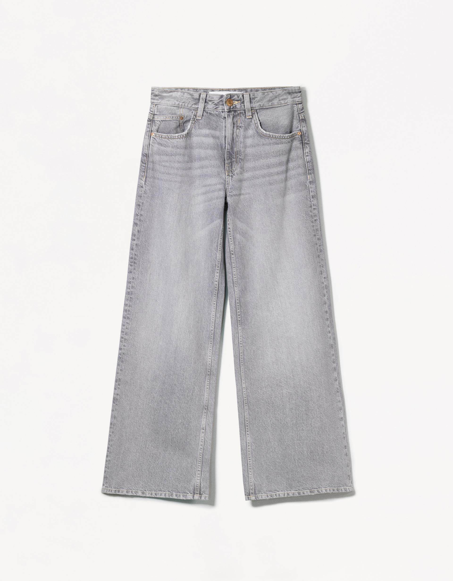 Zara Light Grey Wide-Leg Jeans. (Minor Fault) - lessthan1thousand