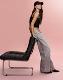 Zara Dark Grey Wide-Leg Jeans.