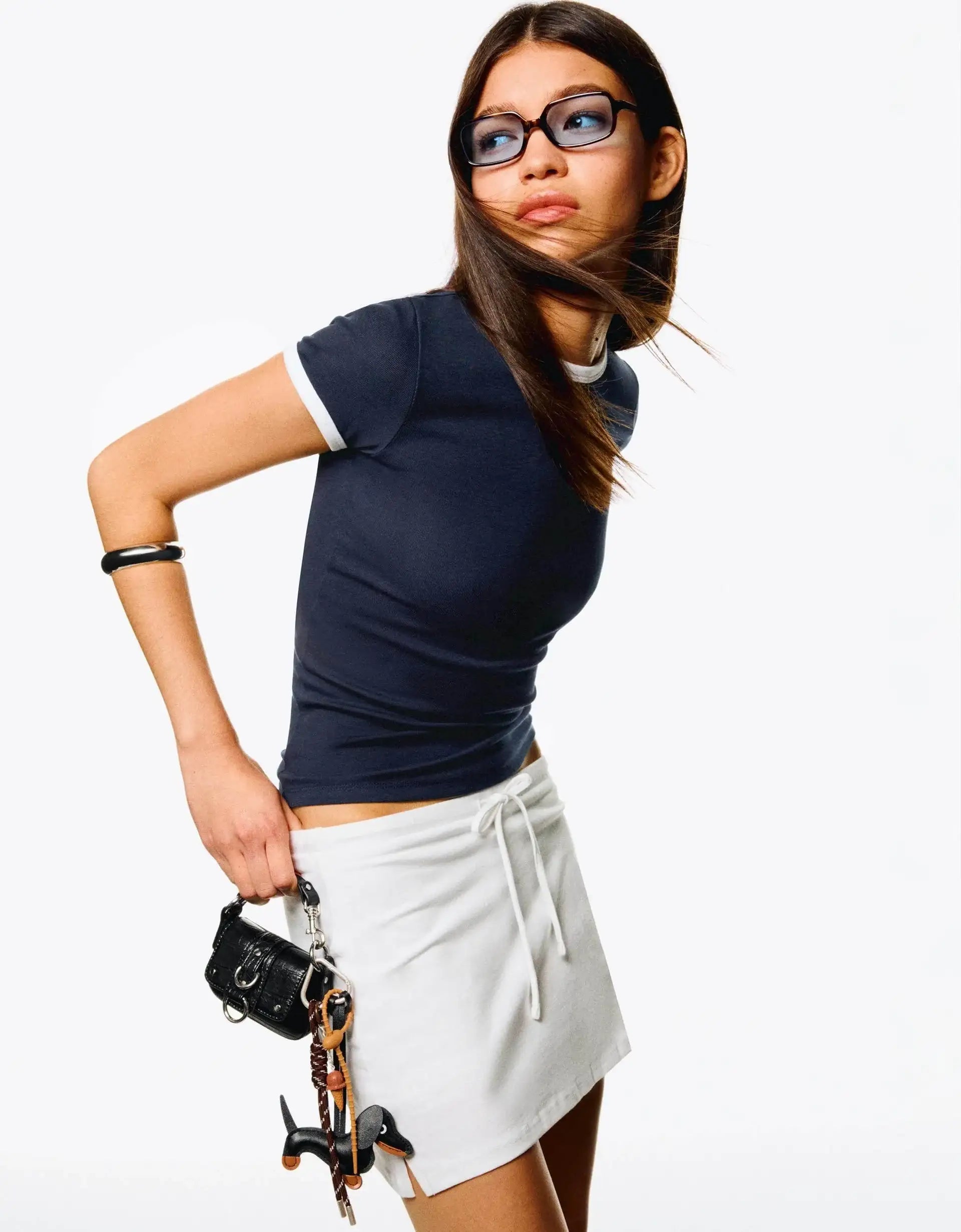 LT1K Slim Navy Blue Contrast T-Shirt - lessthan1thousand