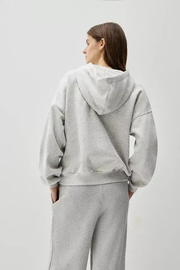 LT1K Grey Zipper Oversize hoodie.