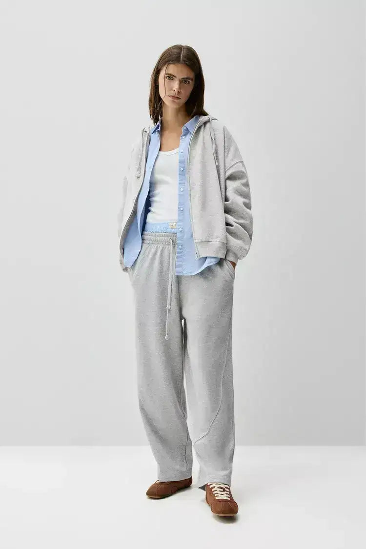 LT1K Grey Zipper Oversize hoodie.