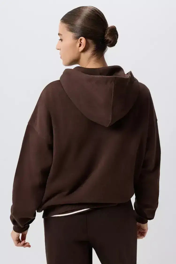 LT1K Brown Zipper Oversize hoodie.