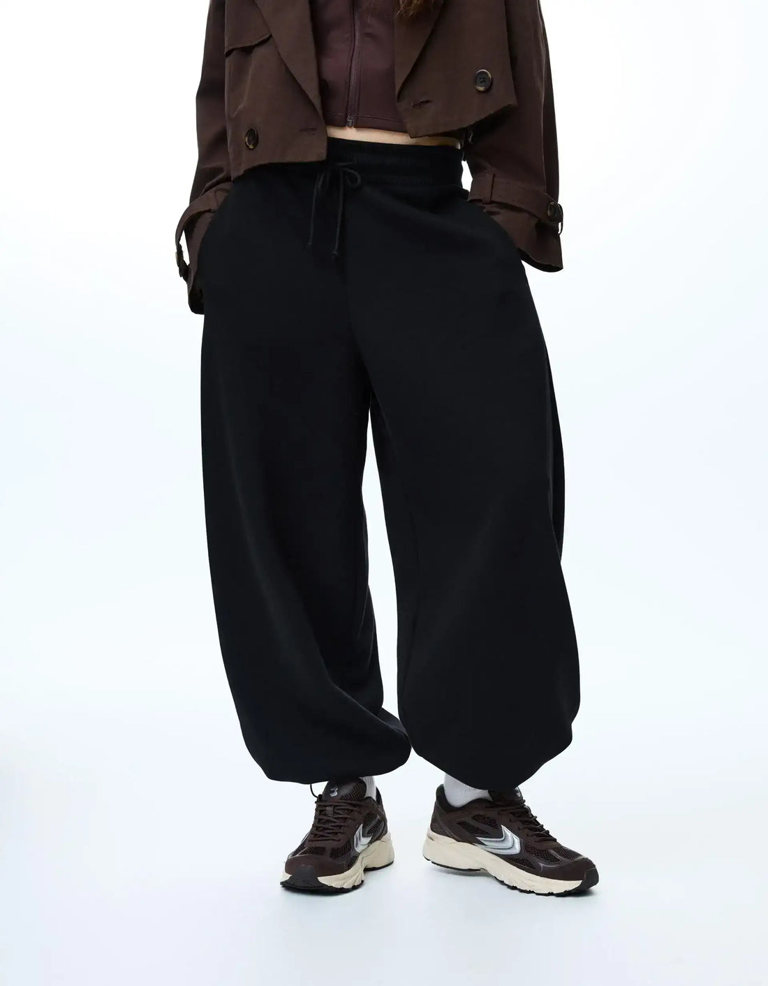 LT1K Brown Baggy Trouser With Stopper Finish On Hem.(Perfect For All Season)