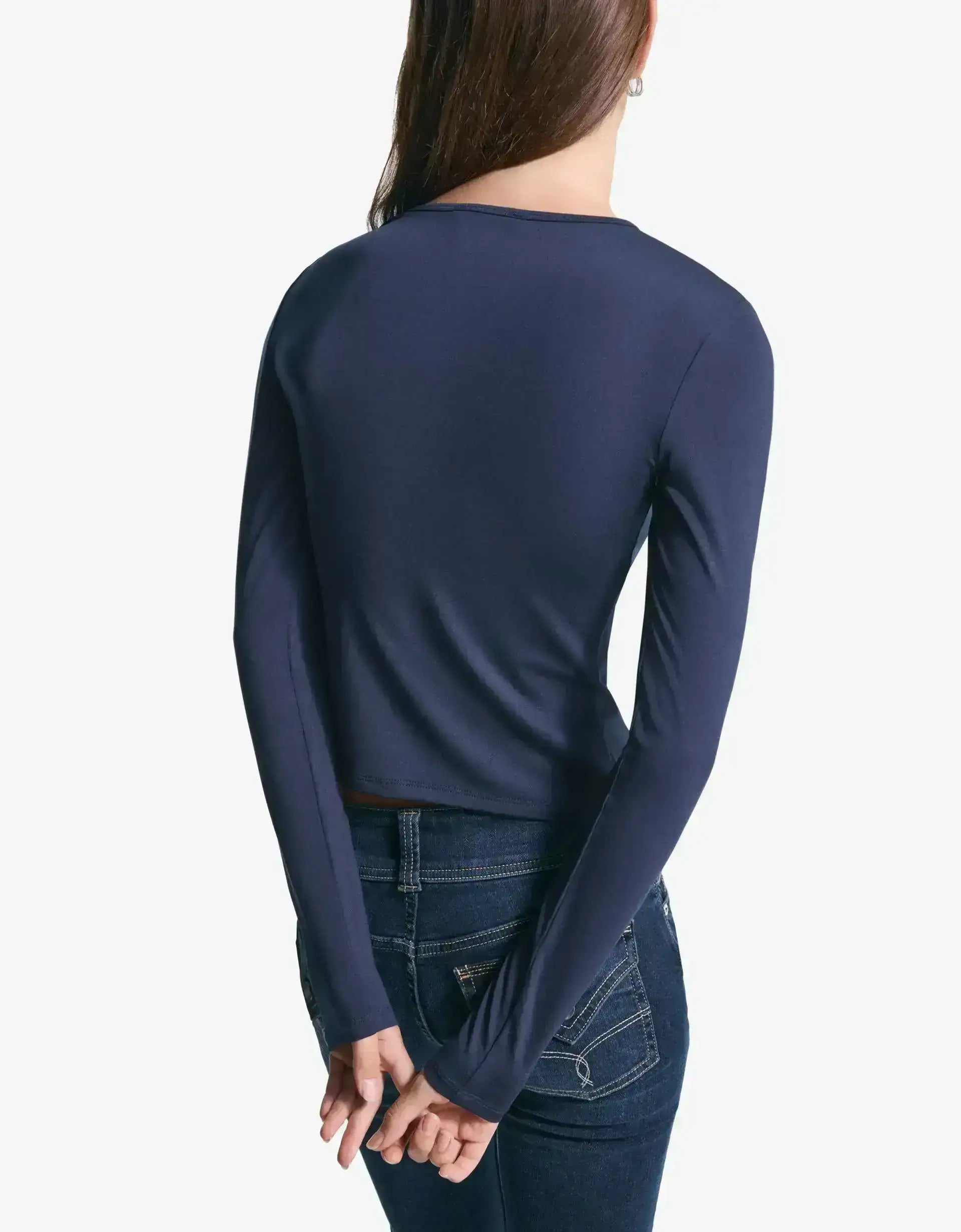 LT1K Essential Long sleeve Slim Top with buttons.(Perfect For All Season)